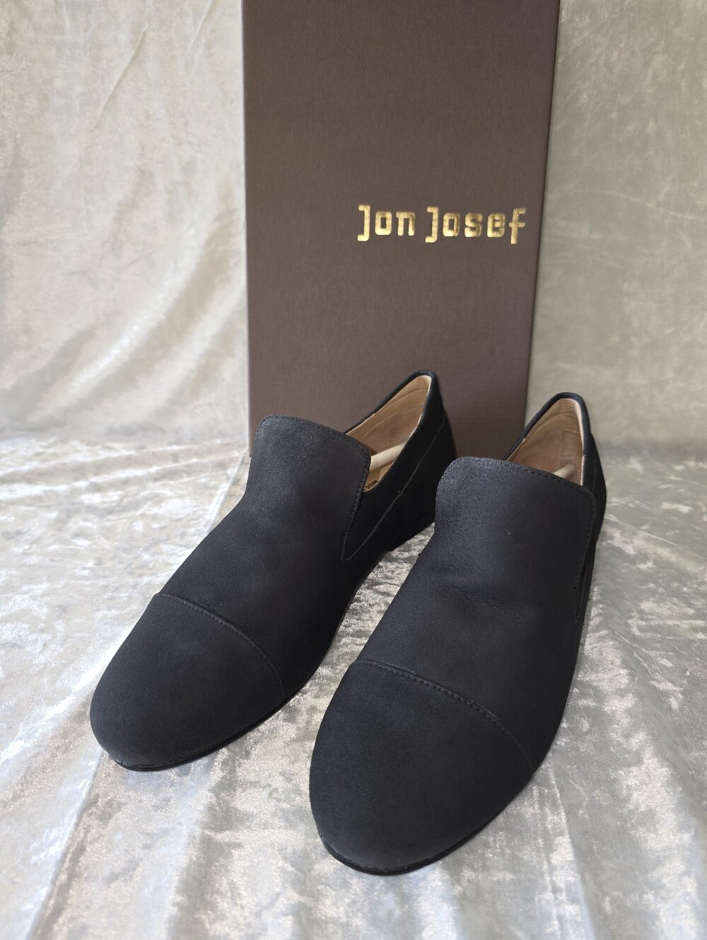 Womens Jon Josef Grey Slip-On Dress Loafers